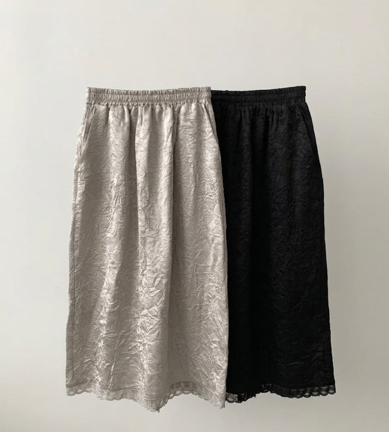Unplan Crinkle Texture Maxi Skirt