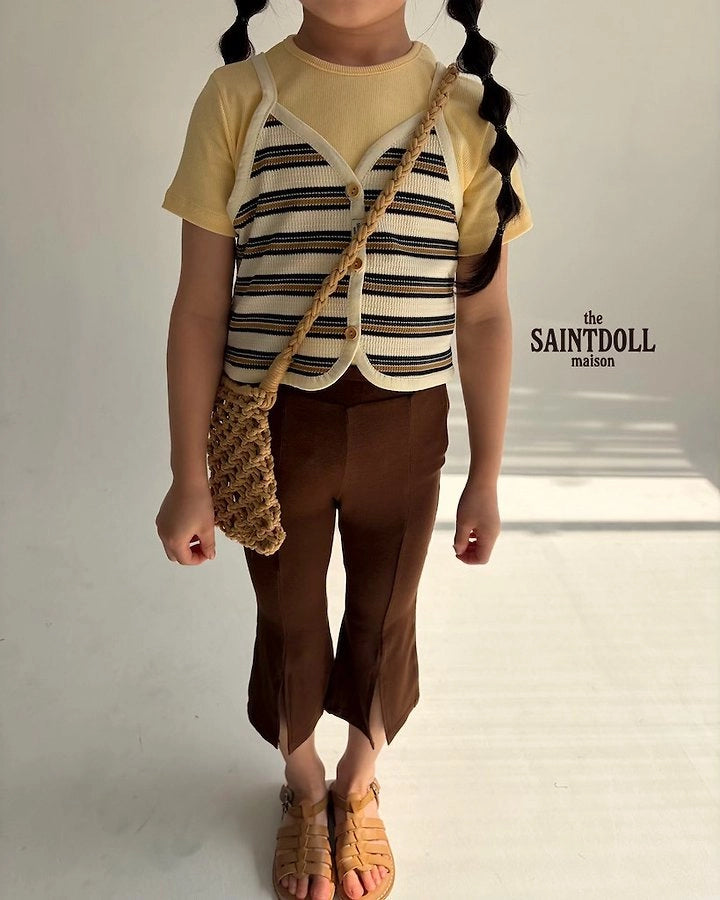 2-Pack Saintdoll Bohemian Stripe Button Tank Top — Kids