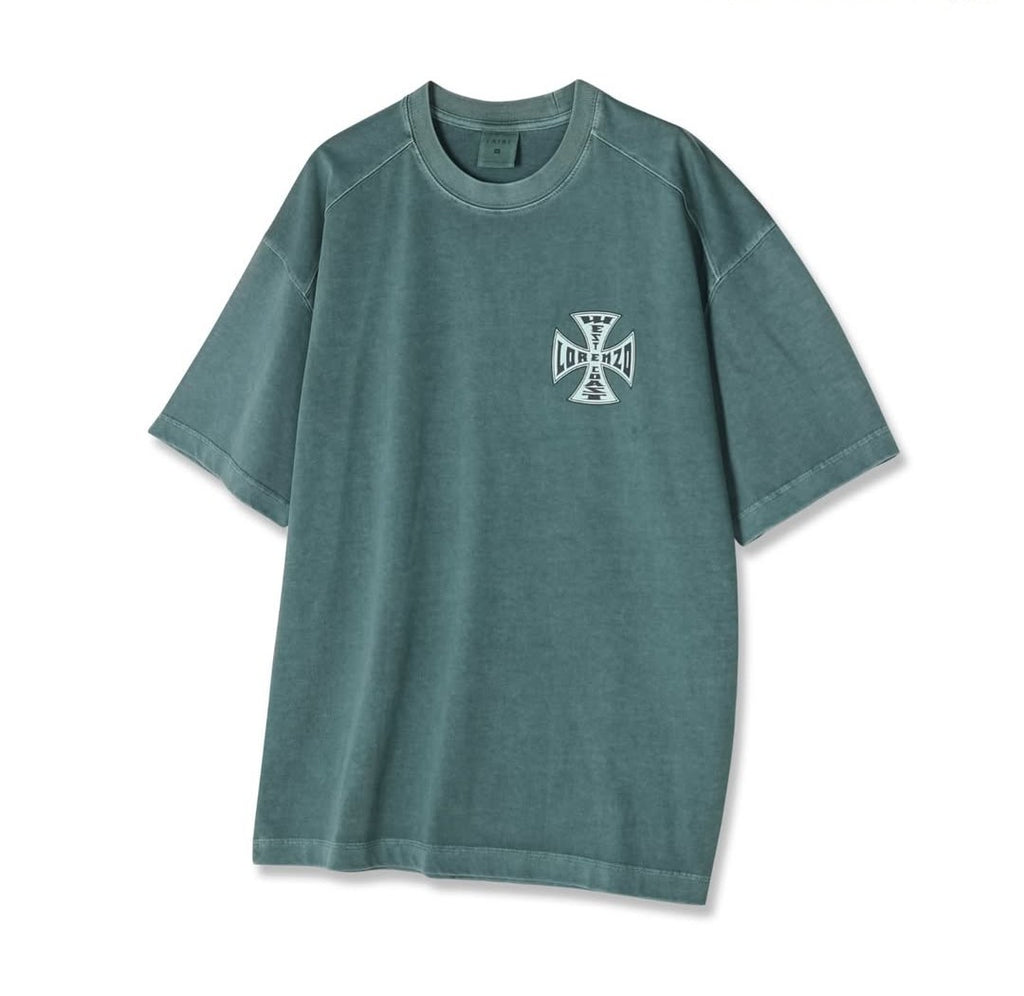 T-shirt à manches courtes Lorenzo à motif, teint dans la masse