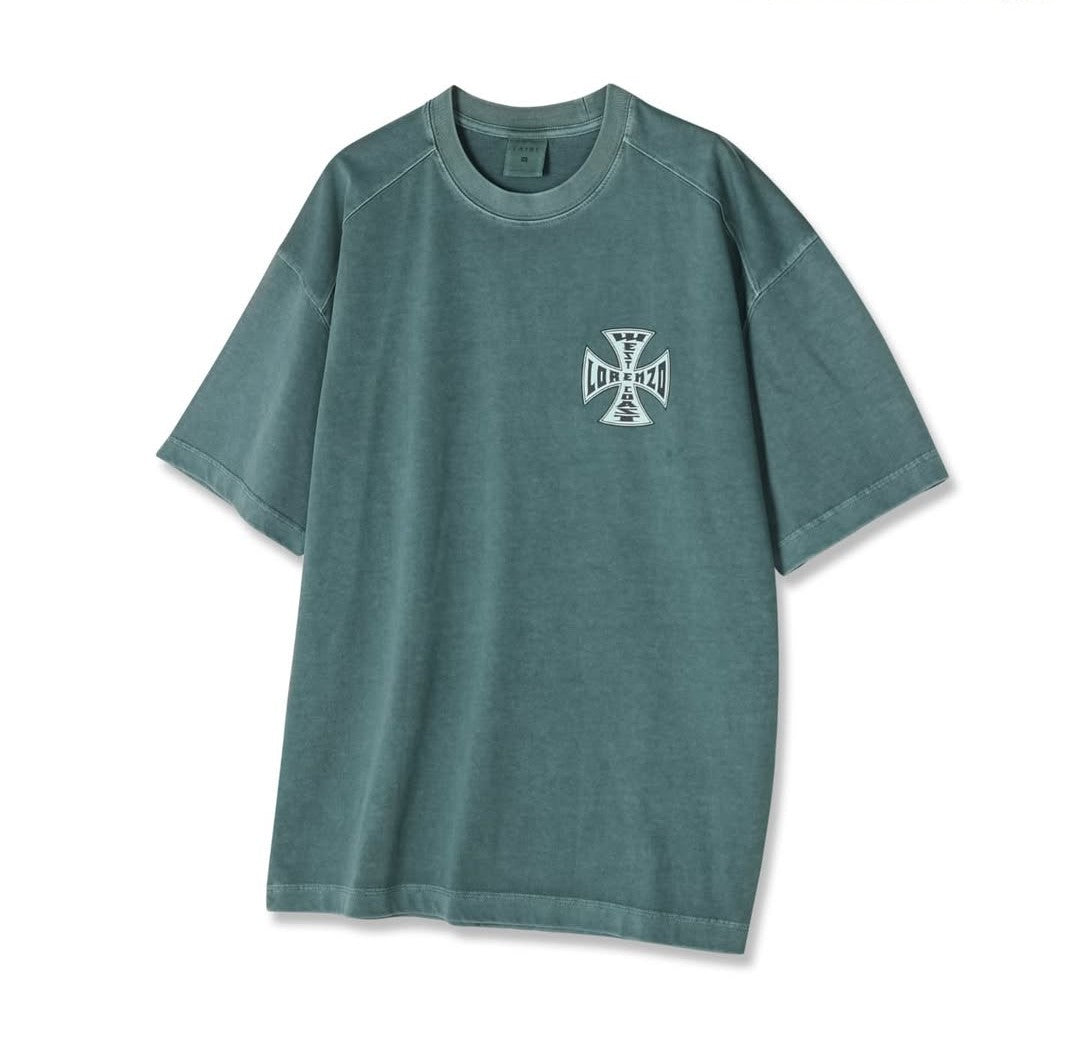 T-shirt à manches courtes Lorenzo à motif, teint dans la masse