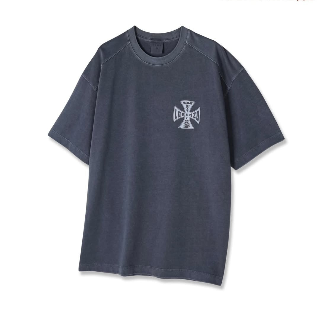 T-shirt à manches courtes Lorenzo à motif, teint dans la masse