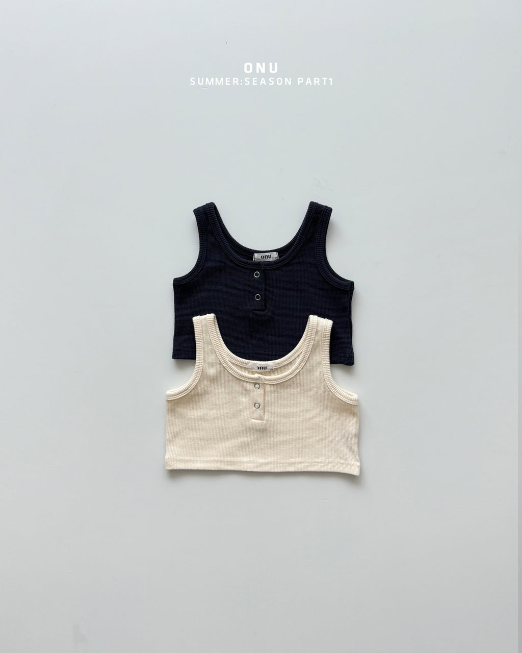 Onu Waffle Stripe Tank & Shorts Set (+ Optional Waffle Cardigan)
