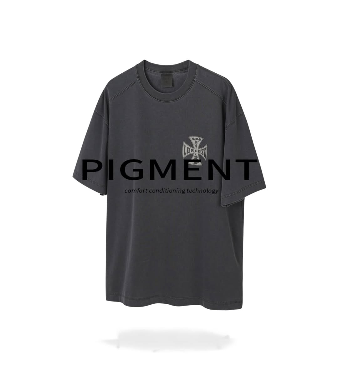 T-shirt à manches courtes Lorenzo à motif, teint dans la masse