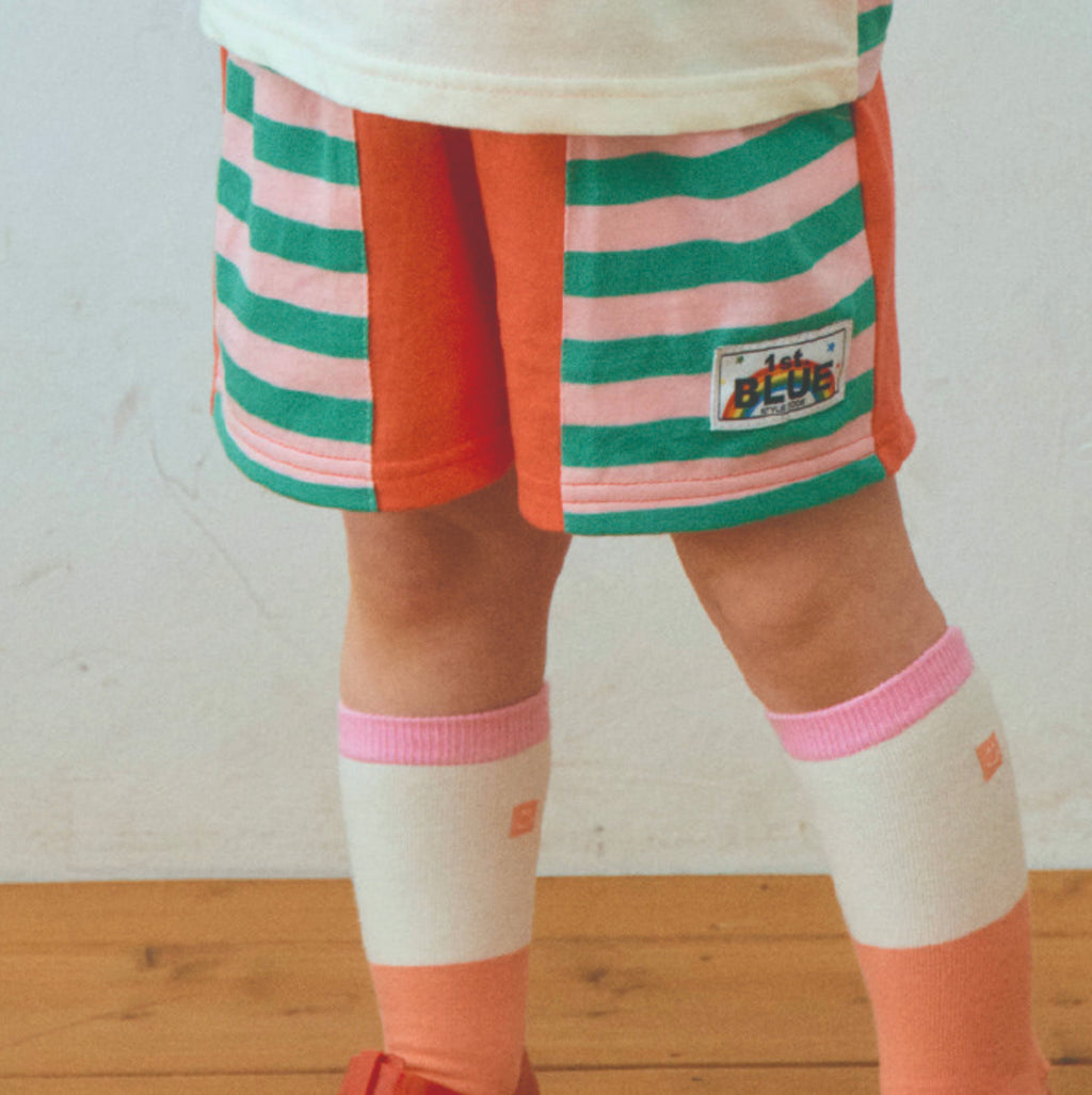 (2pack) Firstblue Bold Stripe Cotton Shorts — Kids