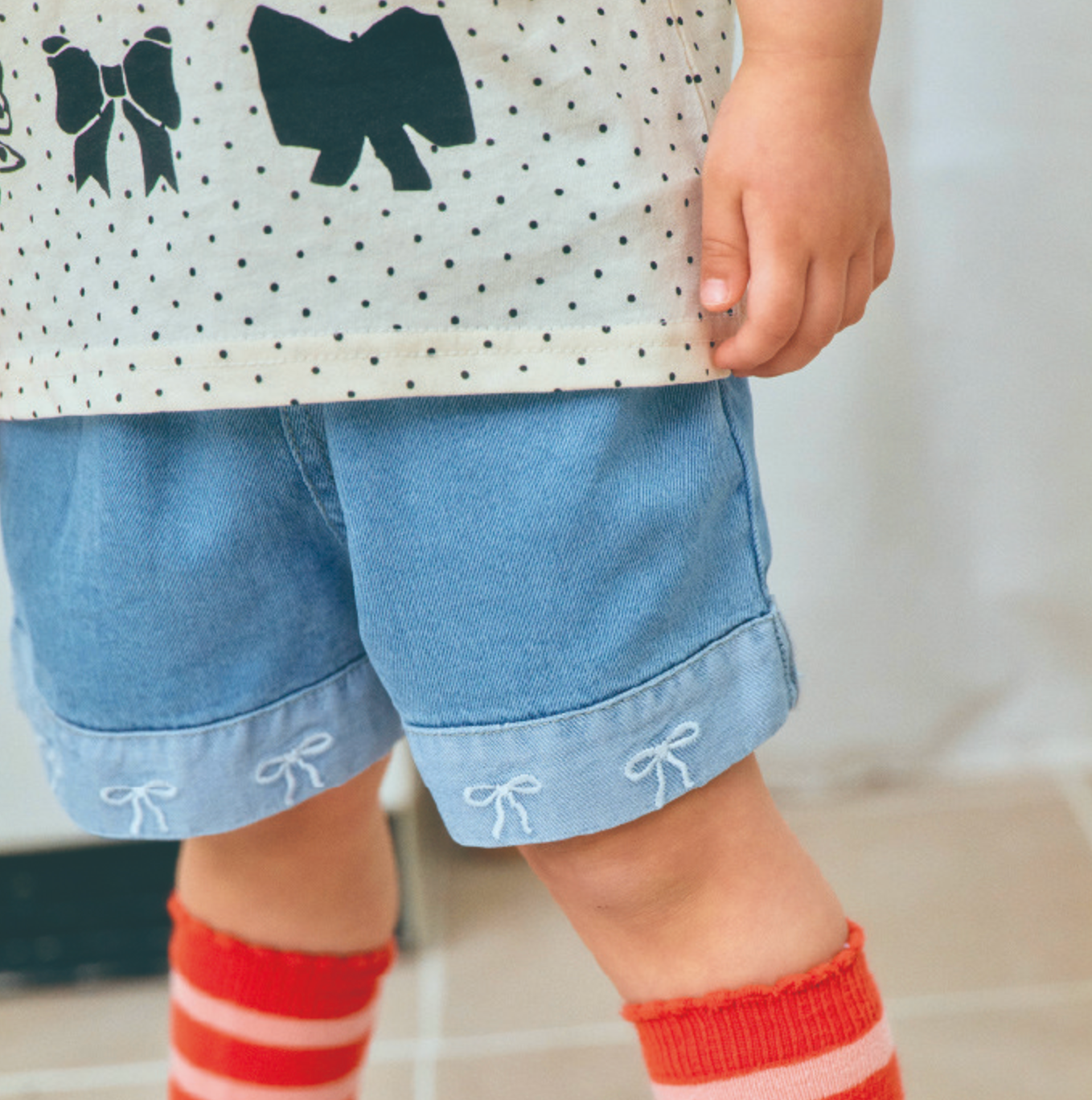 (2pack) Firstblue Ruffle Hem Denim Shorts — Kids
