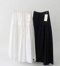 LeButter Pin Tuck Panel Maxi Skirt — Drawstring Elastic Waist