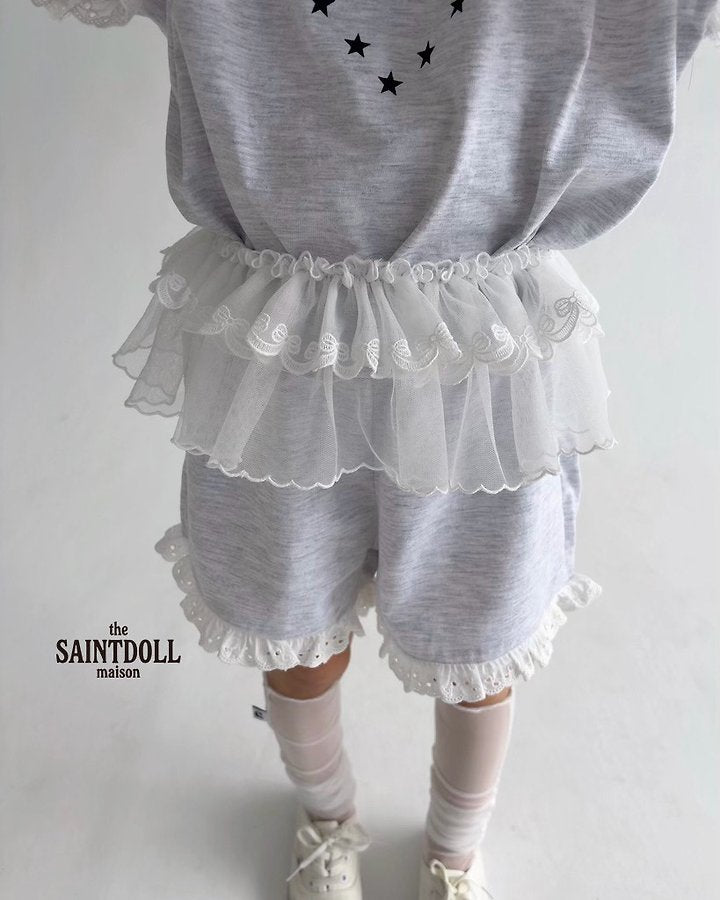 Saintdoll Lace Trim Top & Shorts Set — Kids