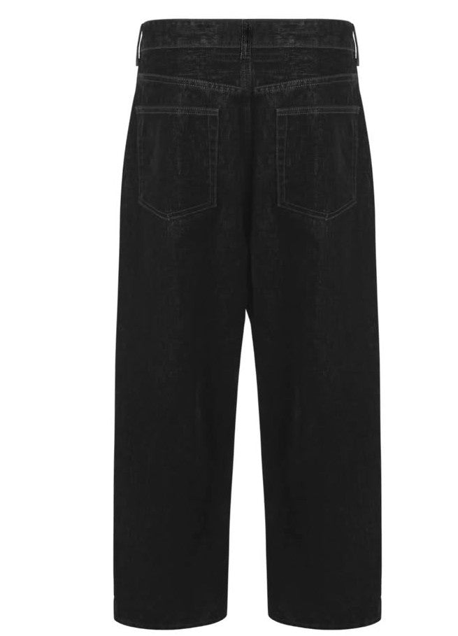 Pantaloni in velluto denim semilargi