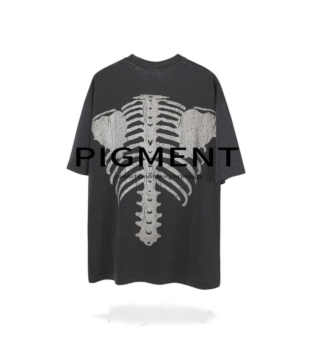 T-shirt à manches courtes Lorenzo à motif, teint dans la masse