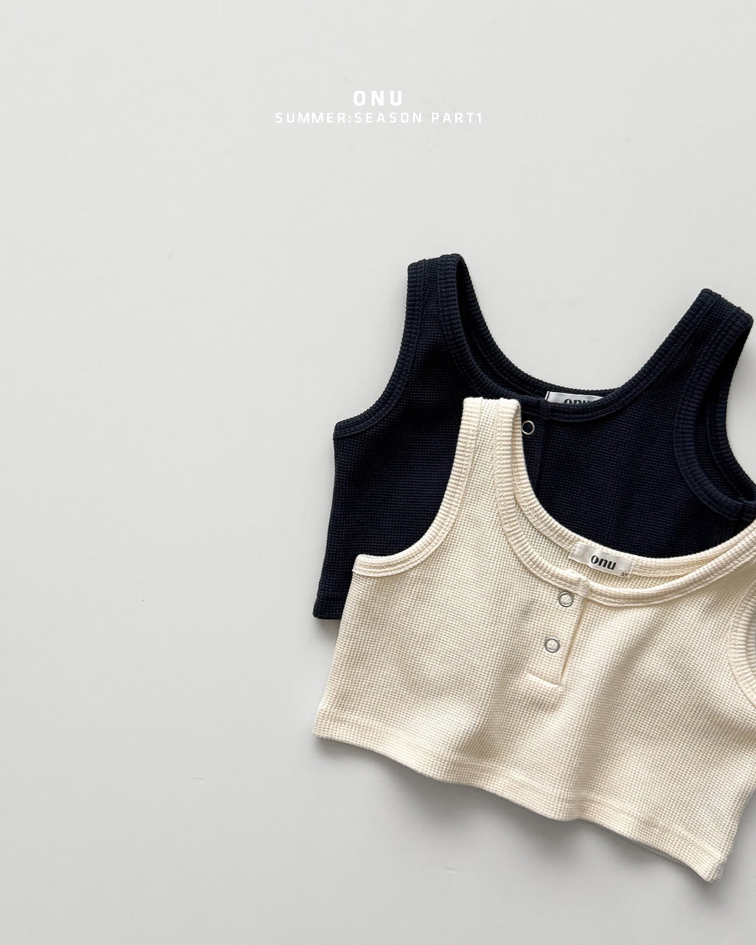 Onu Waffle Stripe Tank & Shorts Set (+ Optional Waffle Cardigan)