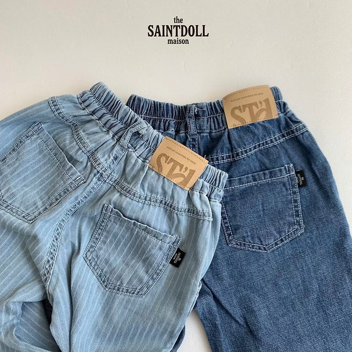Saintdoll Petit Ruffle Hem Wide-Leg Denim Pants — Mother & Child Matching