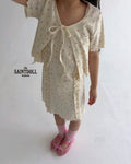 Saintdoll Cherry Print Ruffle Dress & Cardigan Set — Kids