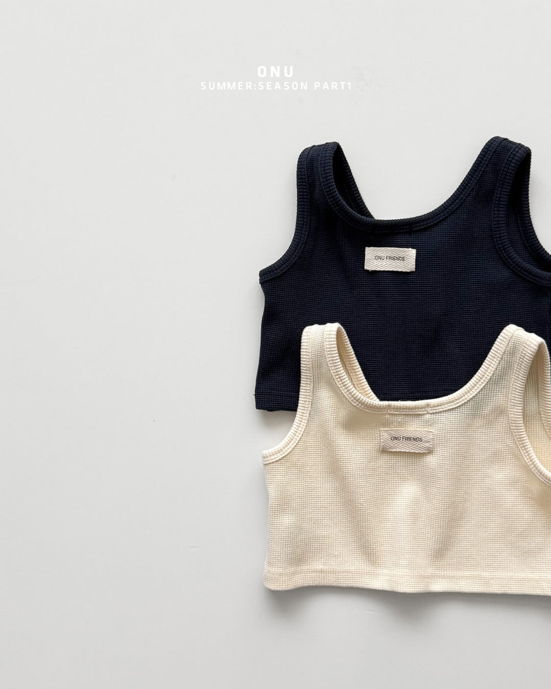 Onu Waffle Stripe Tank & Shorts Set (+ Optional Waffle Cardigan)