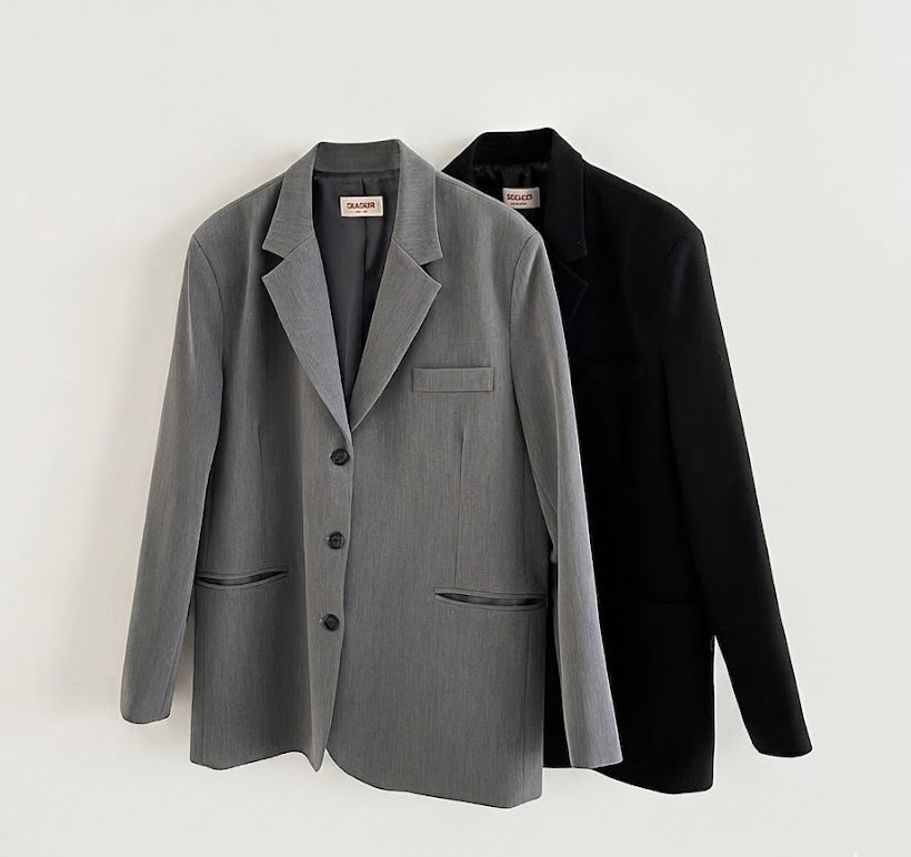 Cracker Buckle Pleated Skirt & Oversized Blazer