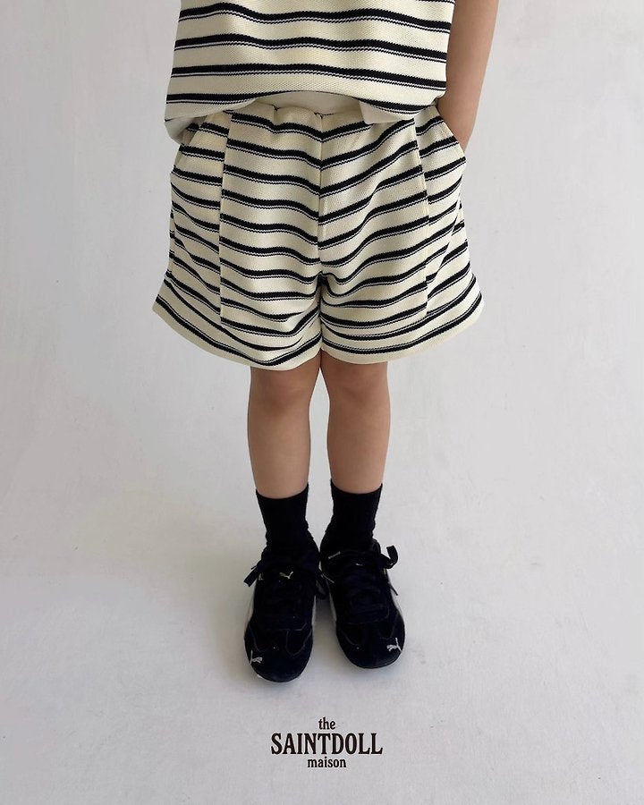 Saintdoll Stripe Half-Zip Top & Shorts Set — Kids