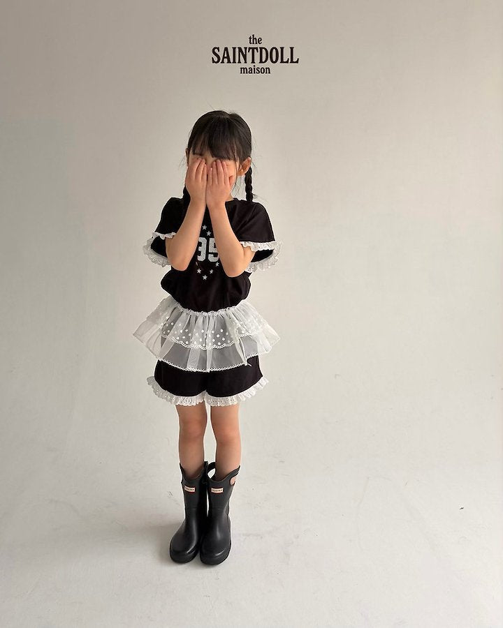 Saintdoll Lace Trim Top & Shorts Set — Kids