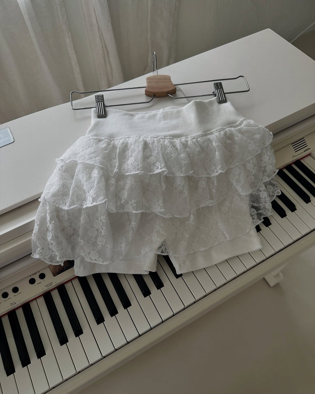 Poesie Tiered Lace Cancan Mini Skirt