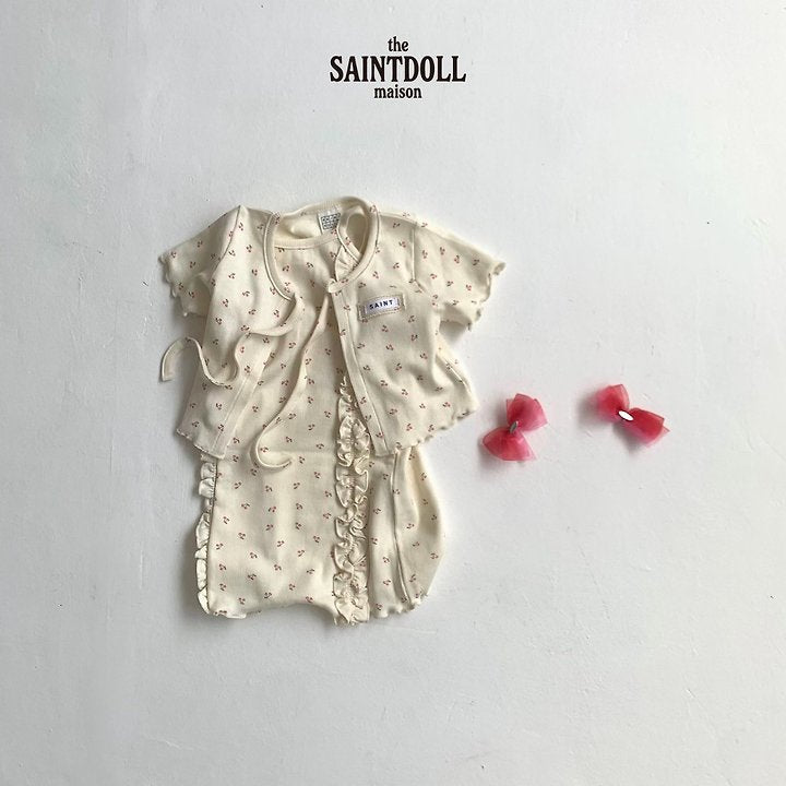 Saintdoll Cherry Print Ruffle Dress & Cardigan Set — Kids