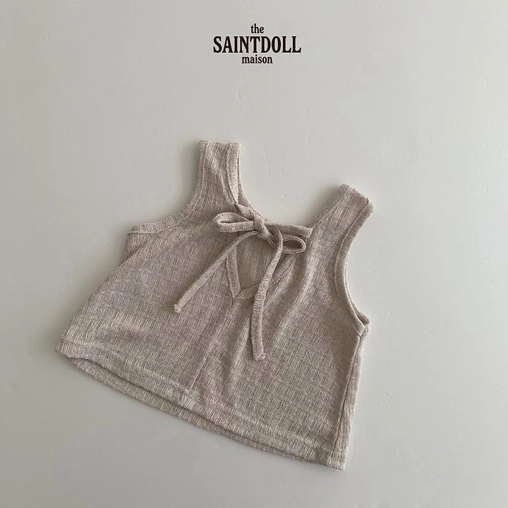 Saintdoll Textured Knit Tank Top & Wide-Leg Pants Set — Kids