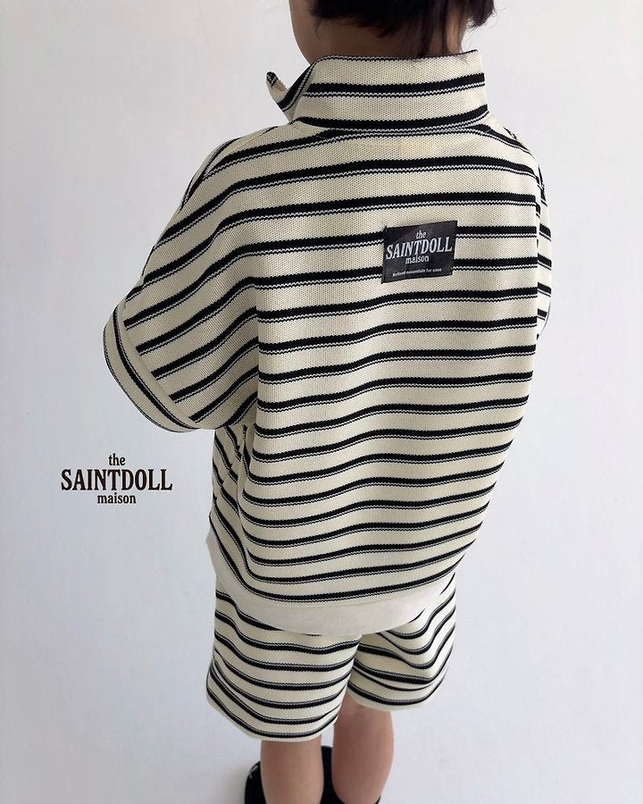 Saintdoll Stripe Half-Zip Top & Shorts Set — Kids