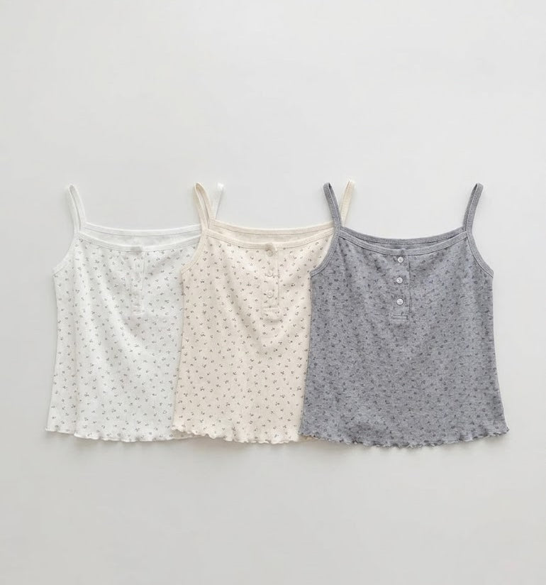 3Pack Obe Floral Button Crop Camisole Top