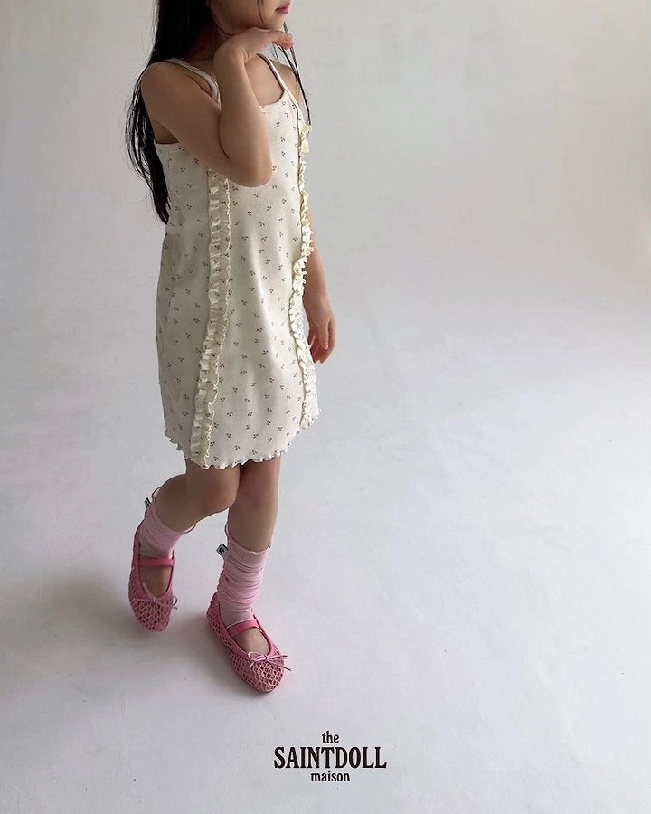 Saintdoll Cherry Print Ruffle Dress & Cardigan Set — Kids