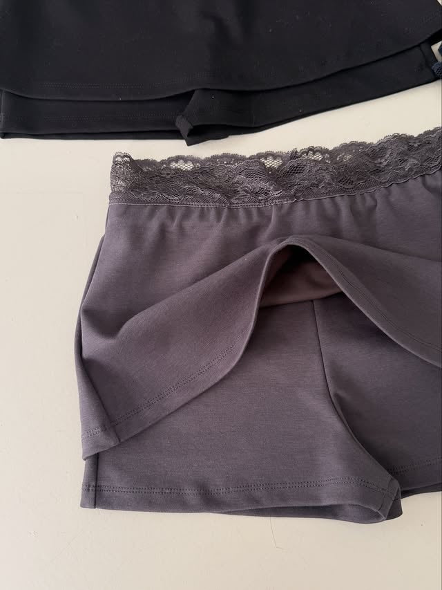 Poesie Lace Waistband Skort — Built-In Shorts