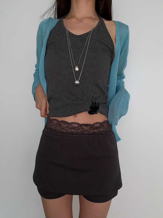 Poesie Lace Waistband Skort — Built-In Shorts