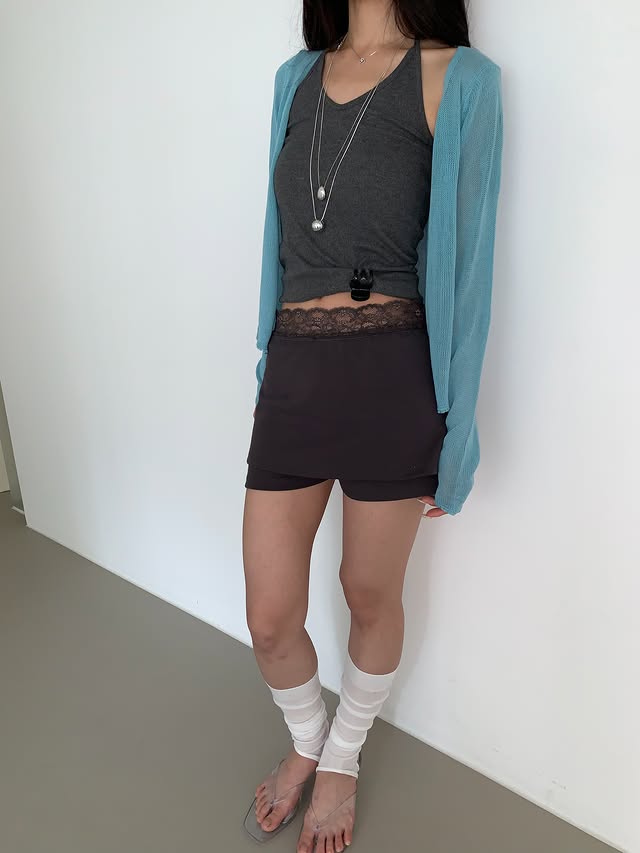 Poesie Lace Waistband Skort — Built-In Shorts