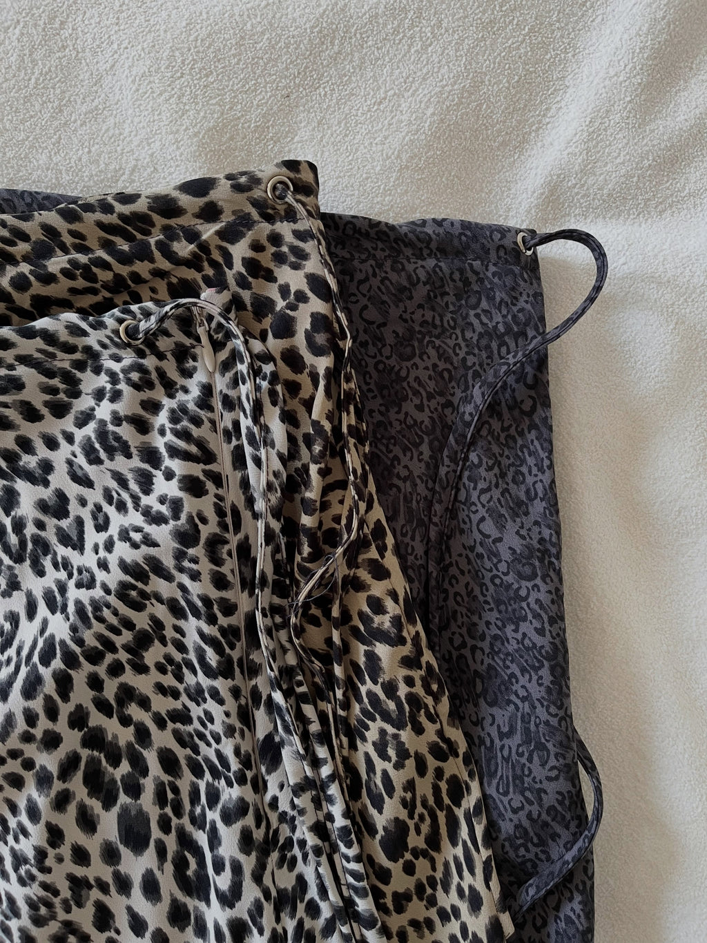 Leopard Print Maxi Skirt Dark Beige front view styled with black top