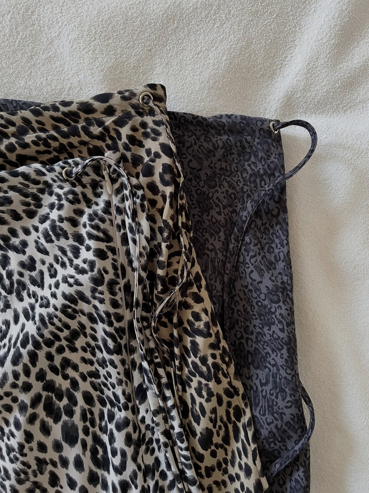 Leopard Print Maxi Skirt Dark Beige front view styled with black top