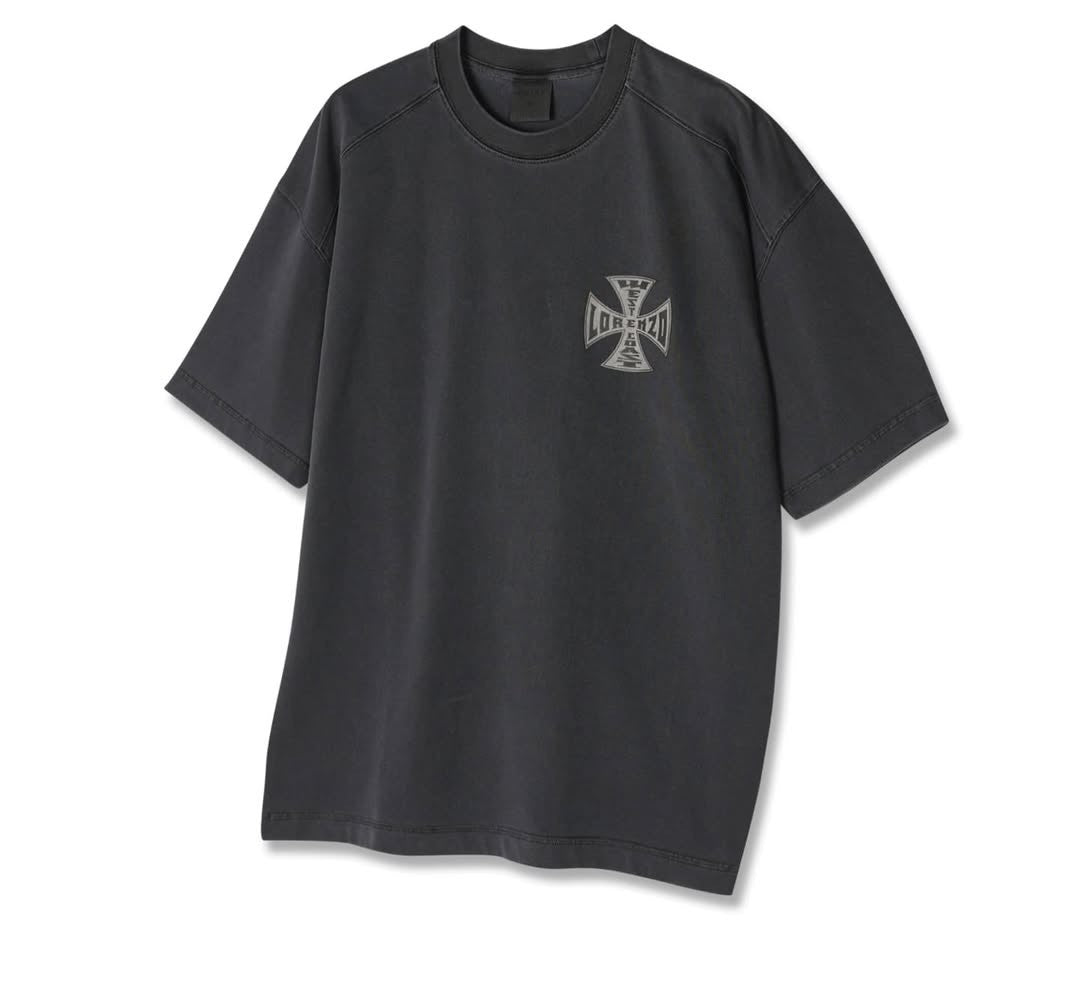 T-shirt à manches courtes Lorenzo à motif, teint dans la masse