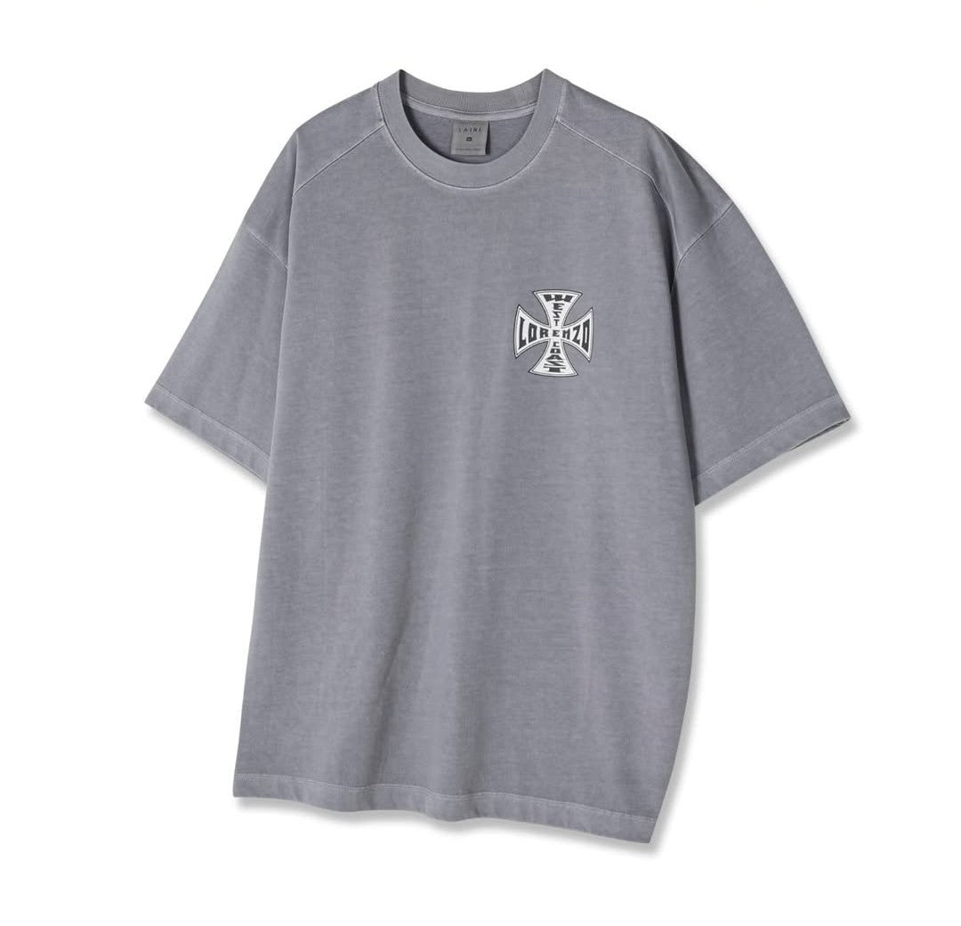 T-shirt à manches courtes Lorenzo à motif, teint dans la masse