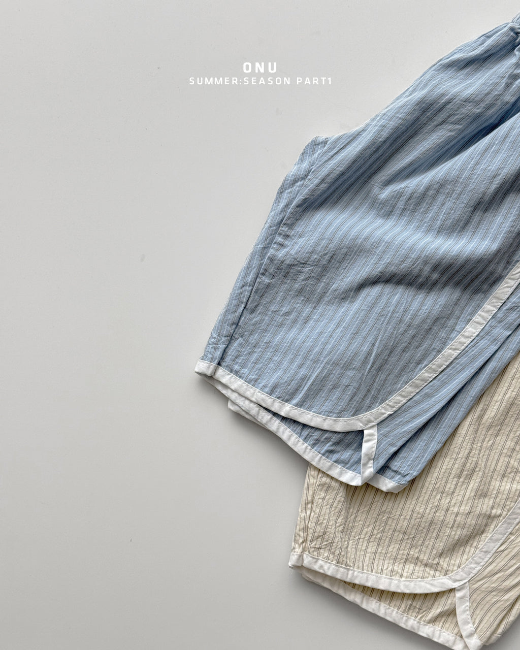 Onu Back U-Neck Tee & Stripe Wide Pants Set
