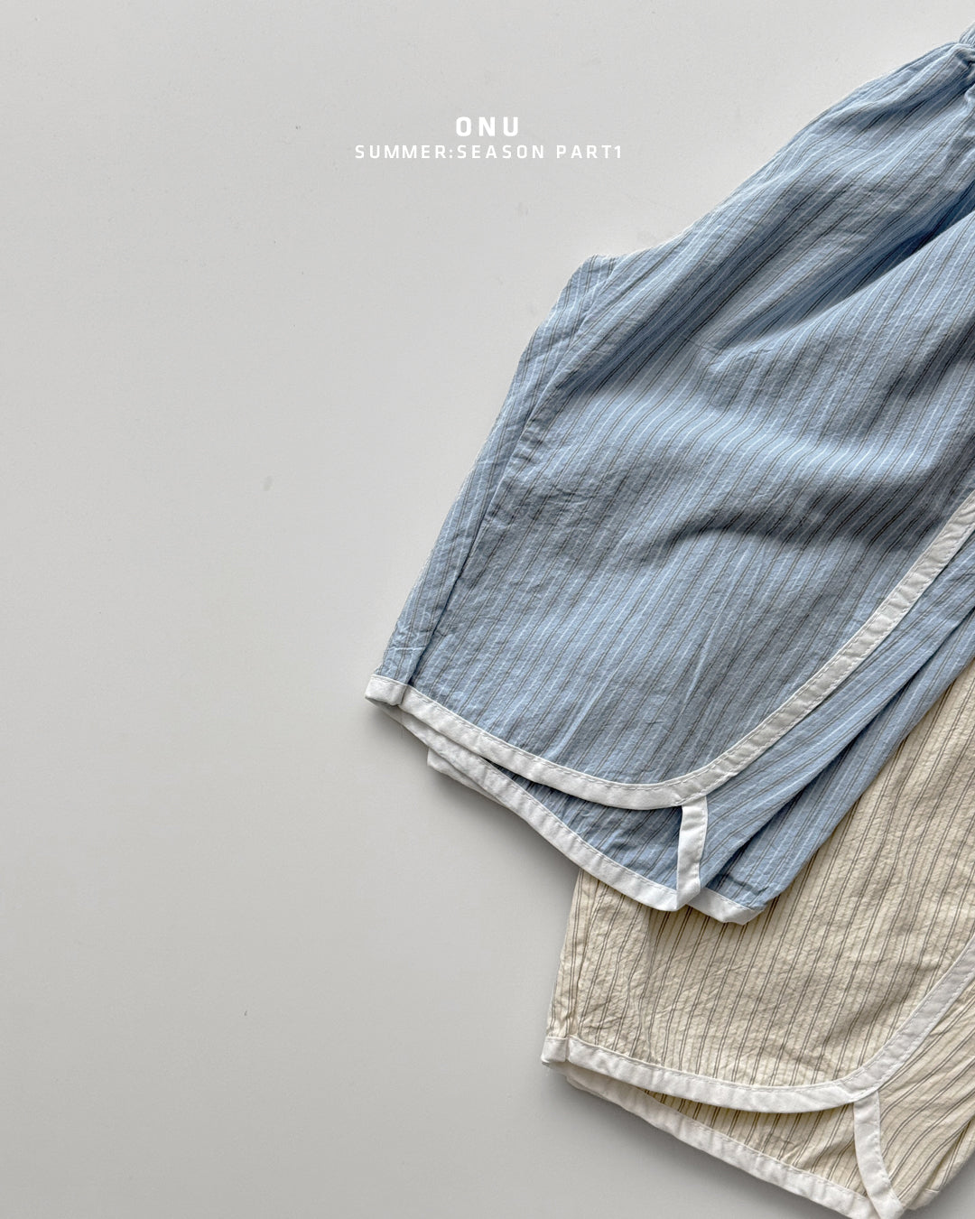 Onu Back U-Neck Tee & Stripe Wide Pants Set