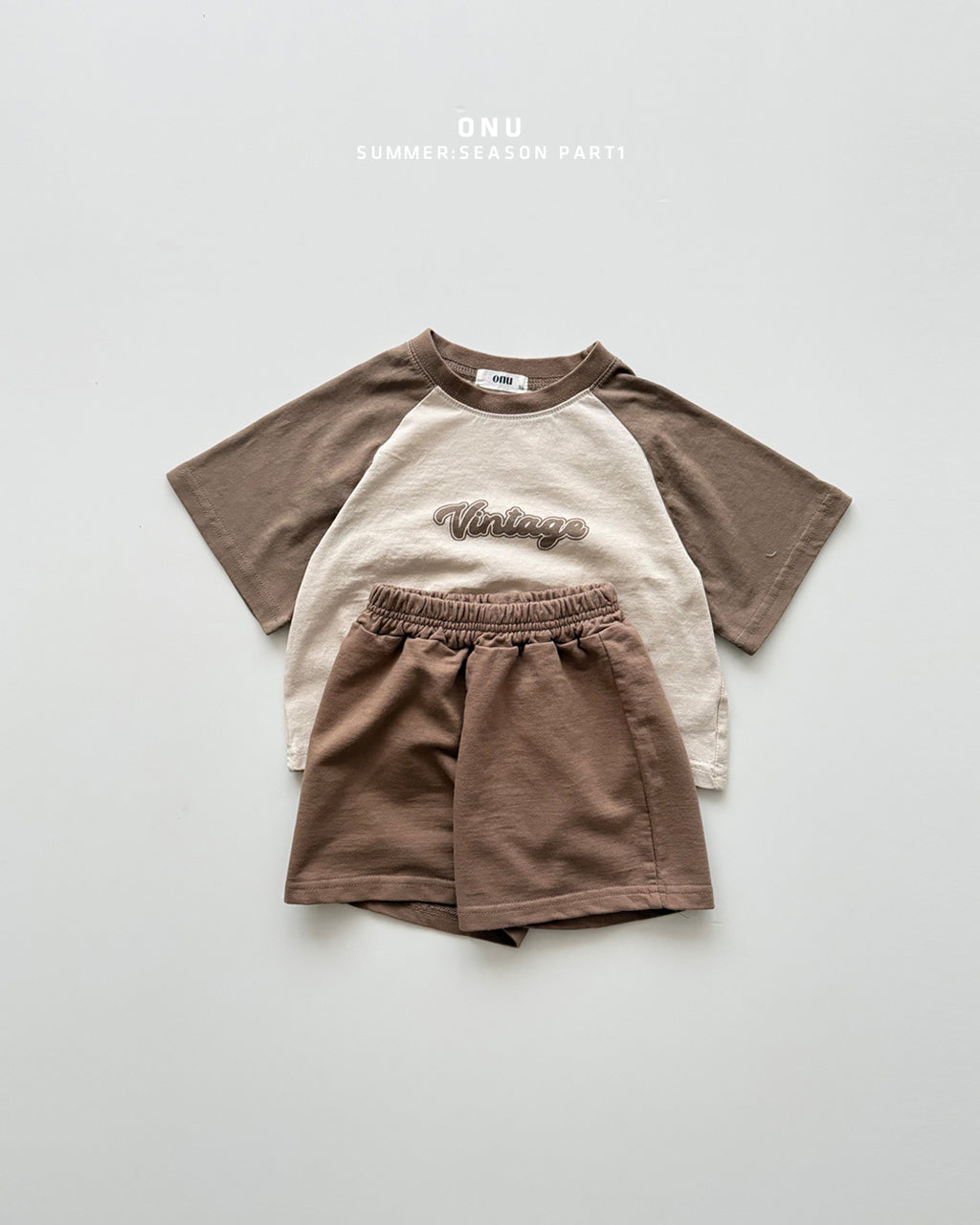 Onu Raglan Vintage Tee & Mini Terry Shorts Set (+ Optional NY Ball Cap)