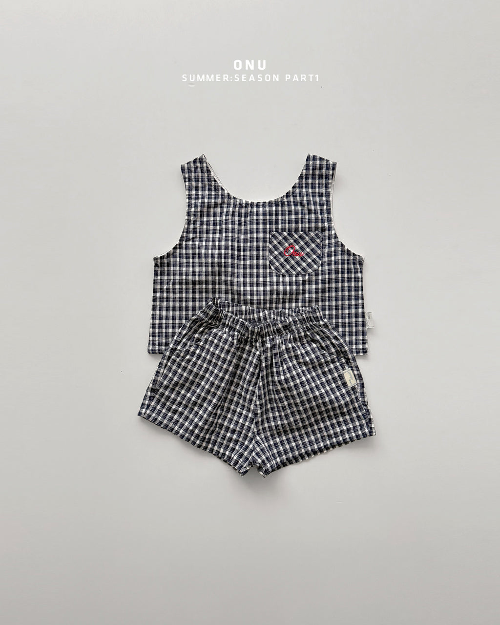Onu Check Cotton Tank & Shorts Set