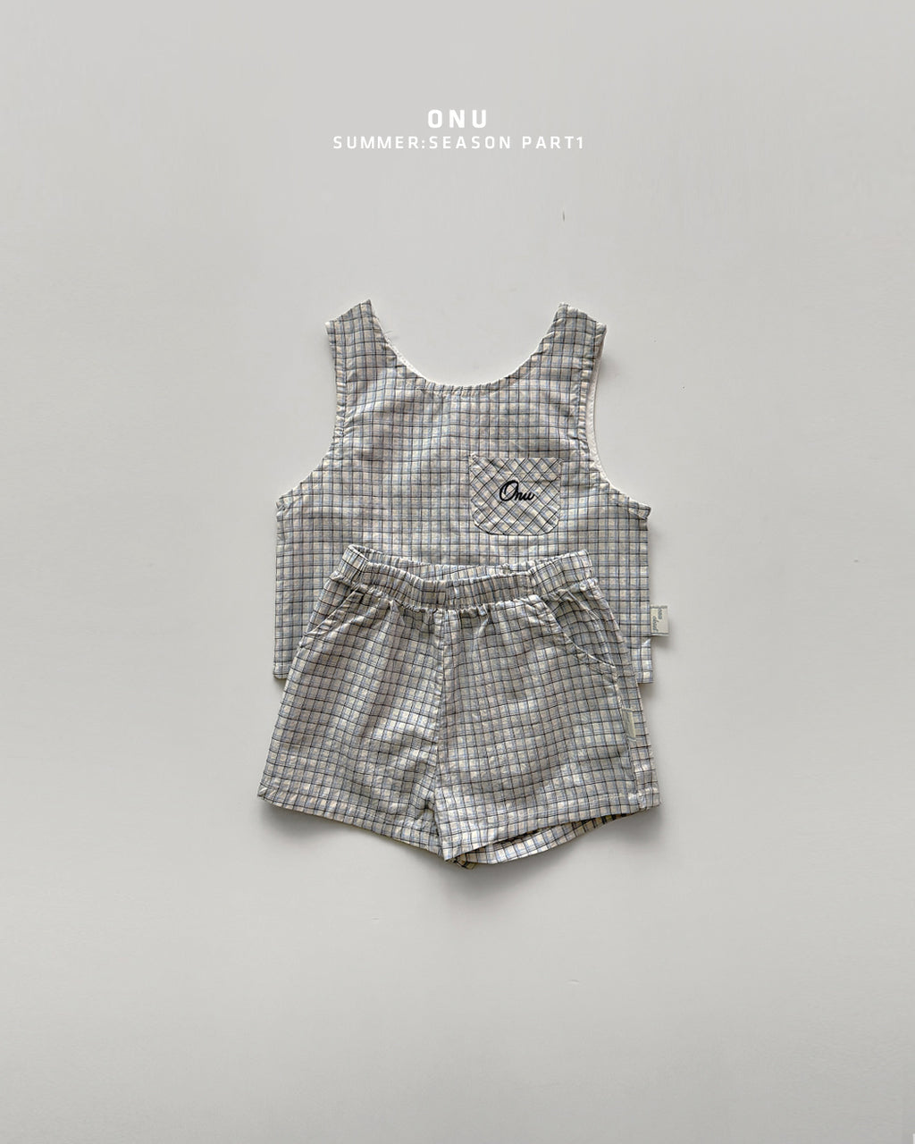 Onu Check Cotton Tank & Shorts Set