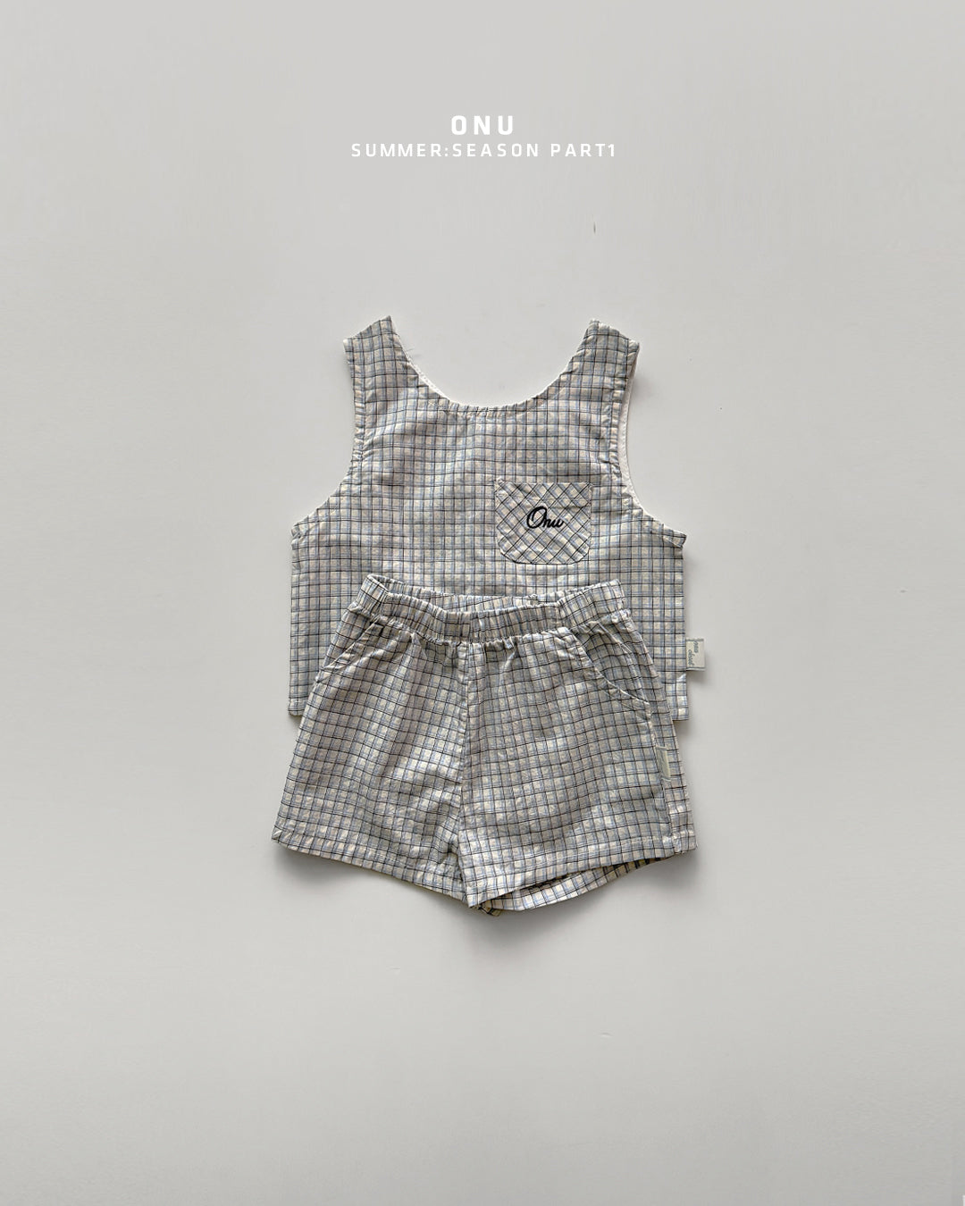 Onu Check Cotton Tank & Shorts Set