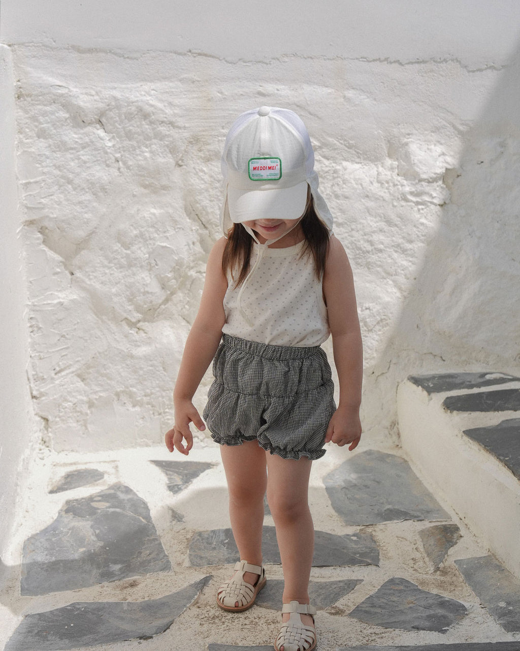 Onu Gingham Water Bloomer Shorts & Beach Ball Cap Set