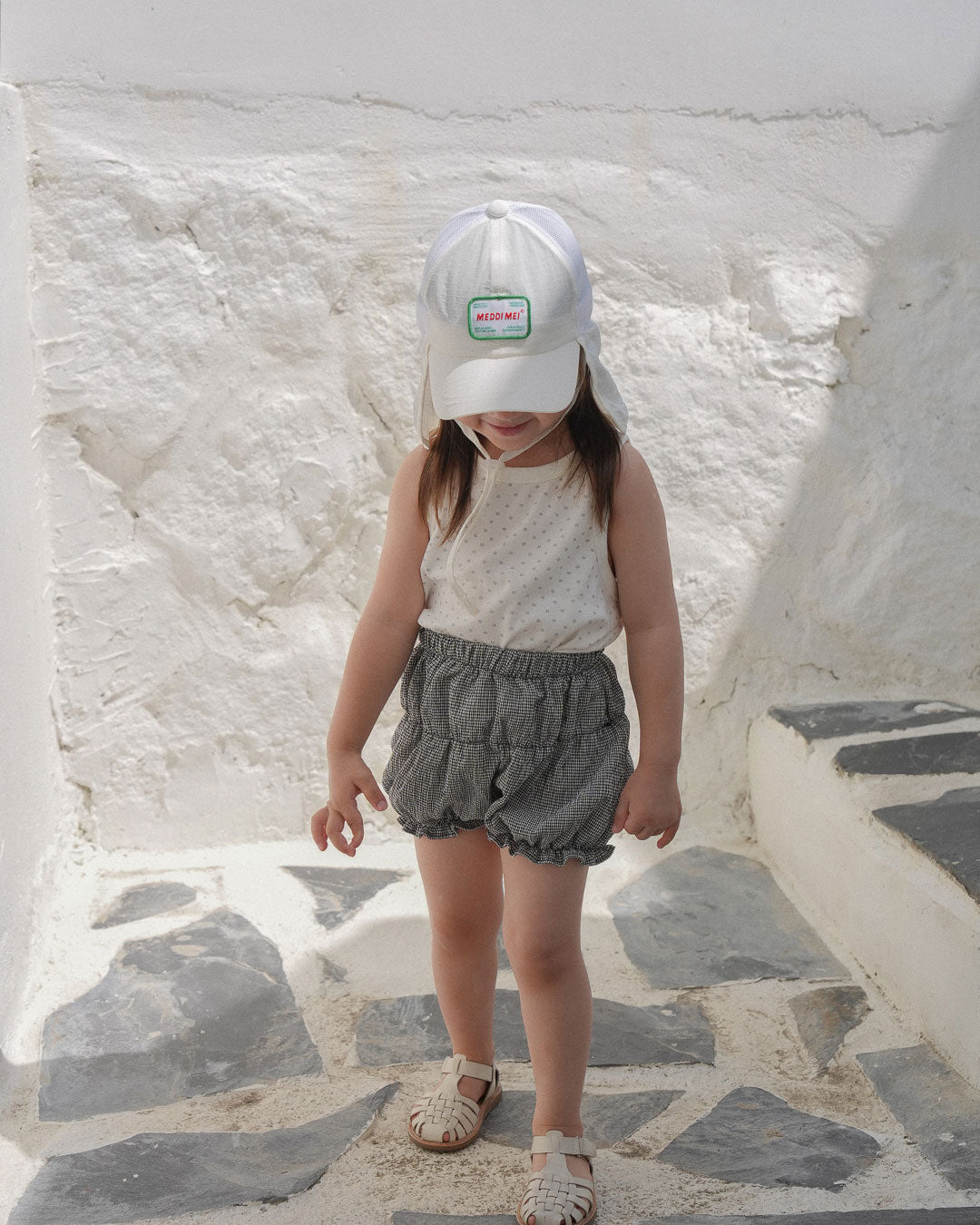 Onu Gingham Water Bloomer Shorts & Beach Ball Cap Set