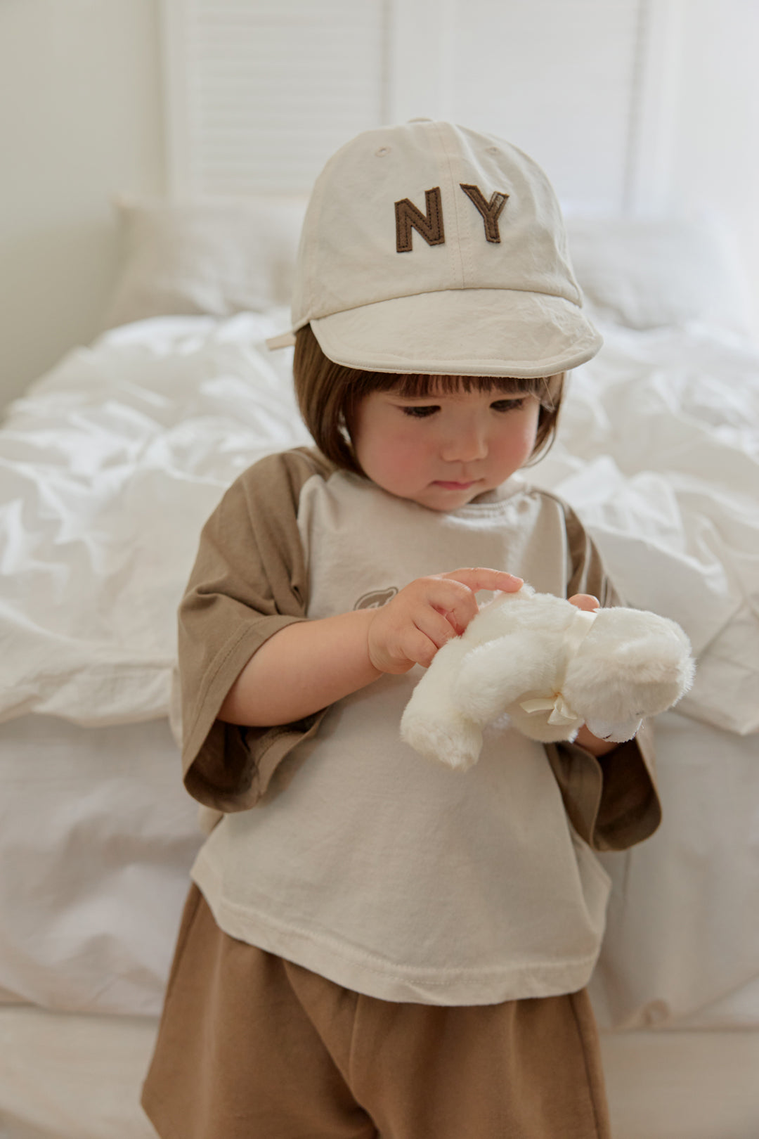 Onu Raglan Vintage Tee & Mini Terry Shorts Set (+ Optional NY Ball Cap)