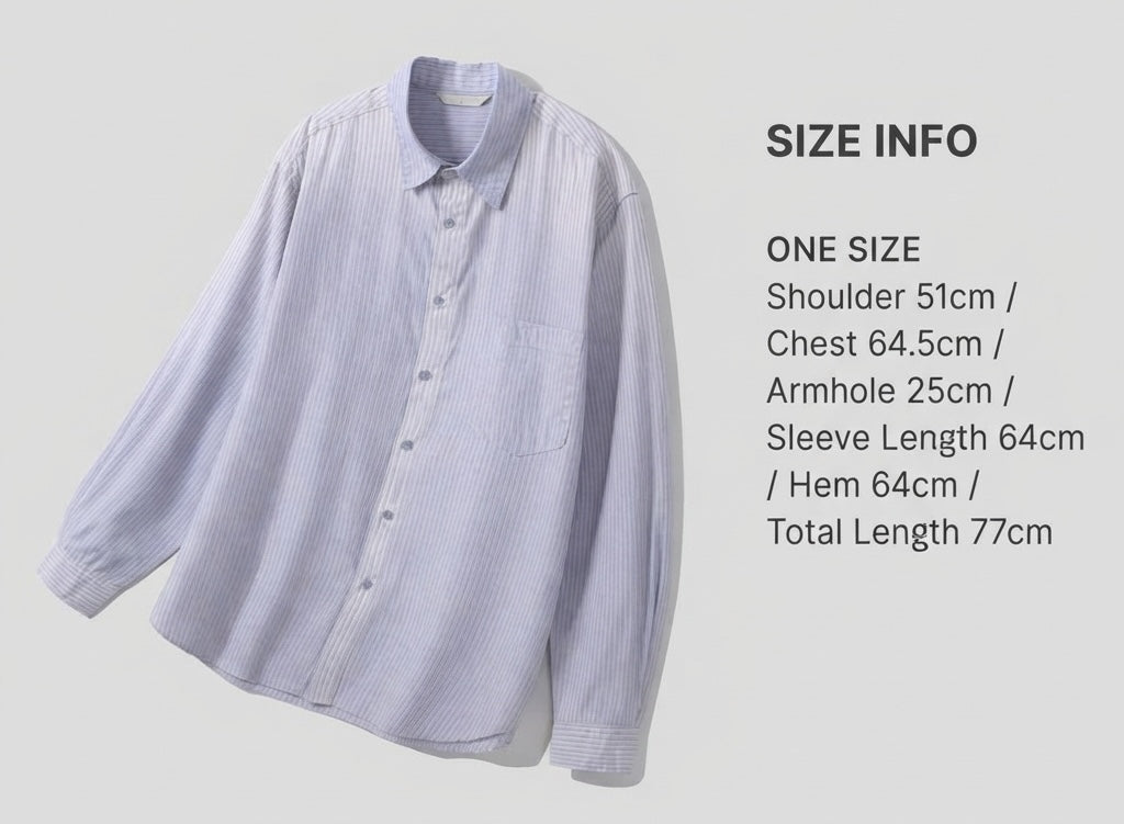 sky blue washed striped shirt front view