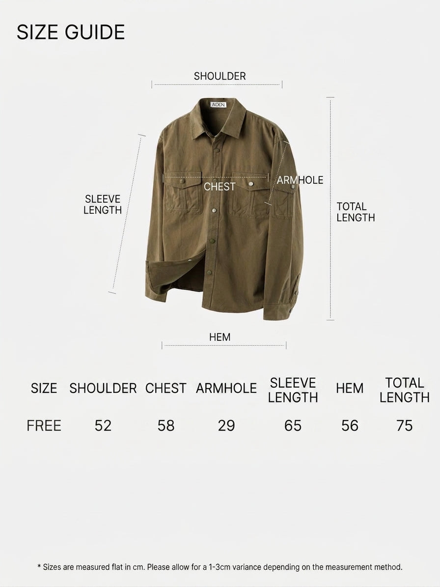 Snap Button Overshirt with Chest Pockets