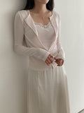 Set Cardigan Senza Maniche (Canotta Integrata)