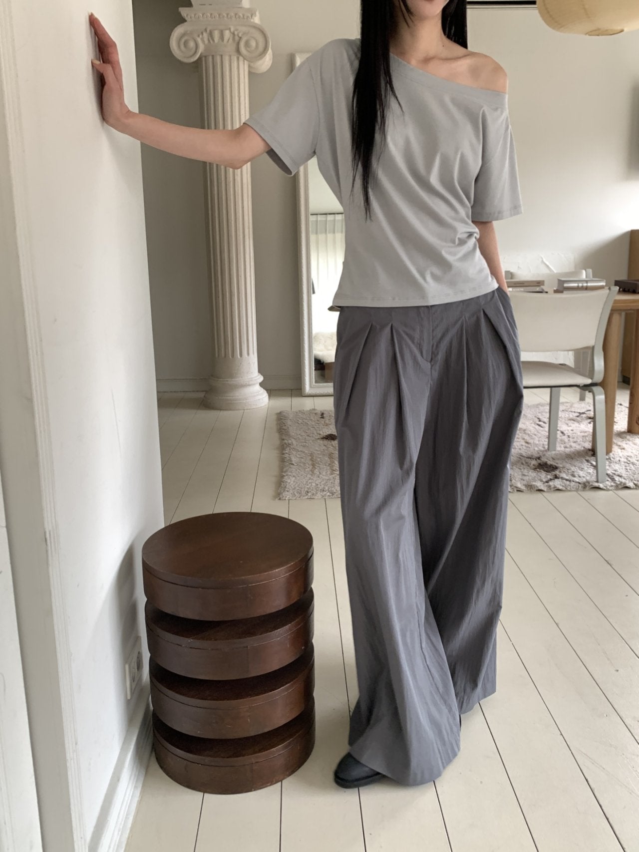 Pantaloni ampi plissettati