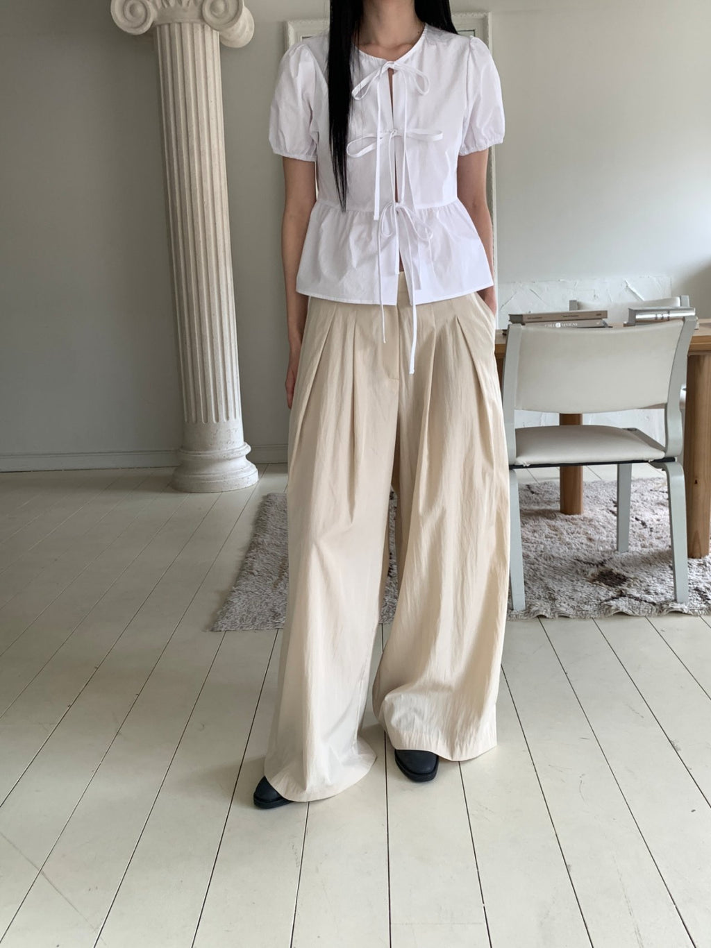 Pantaloni ampi plissettati