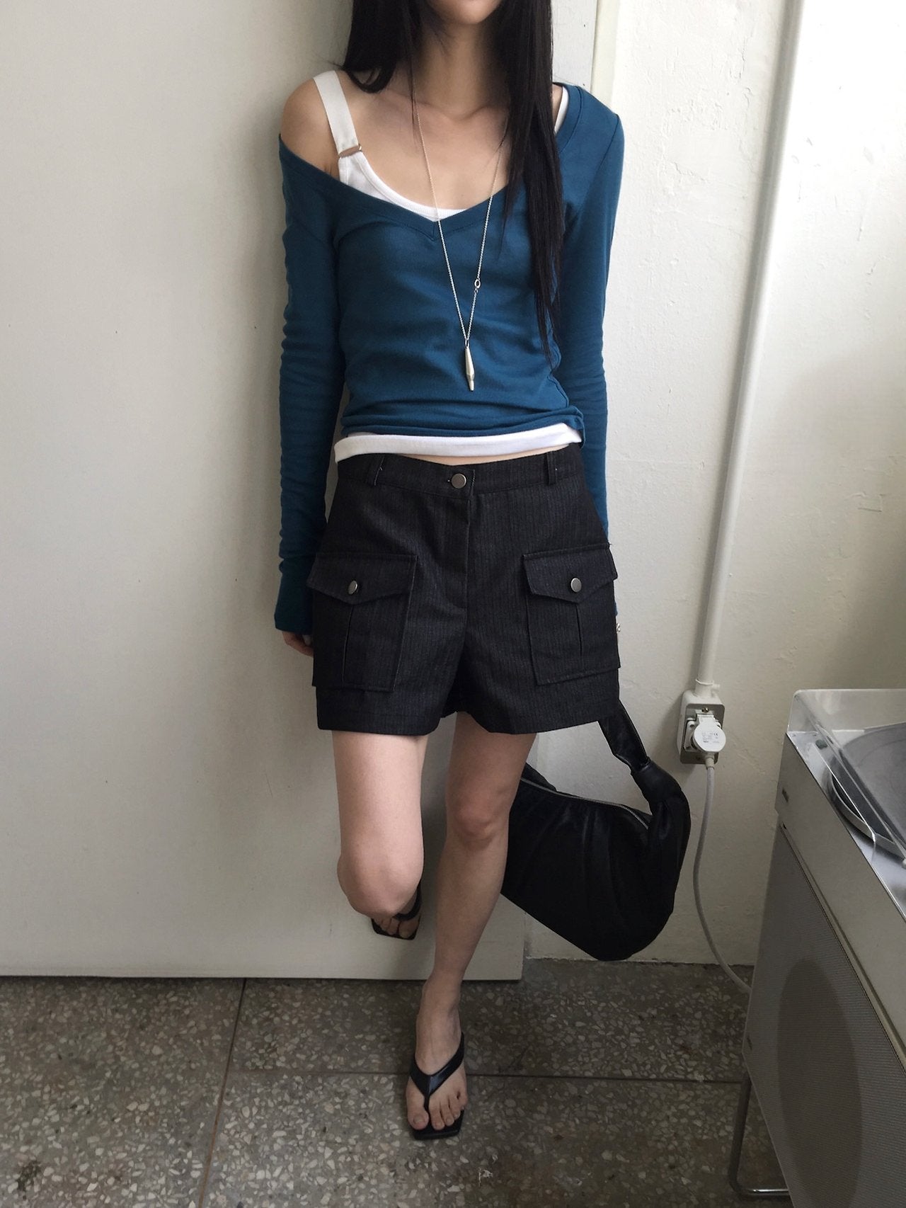 Shorts en jean à poches cargo