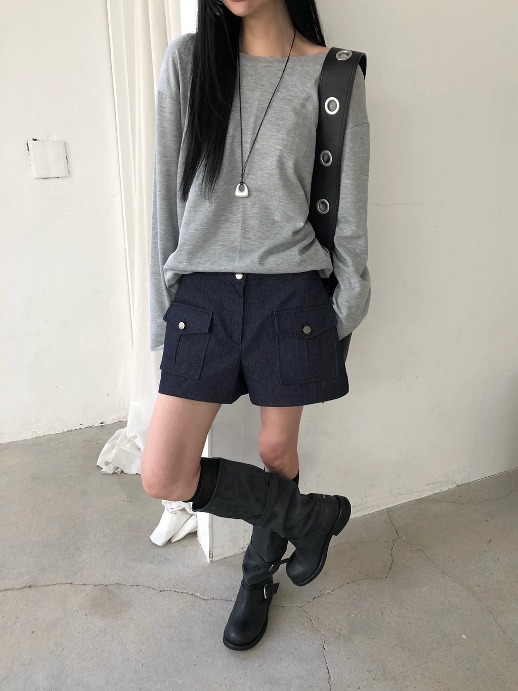 Shorts en jean à poches cargo