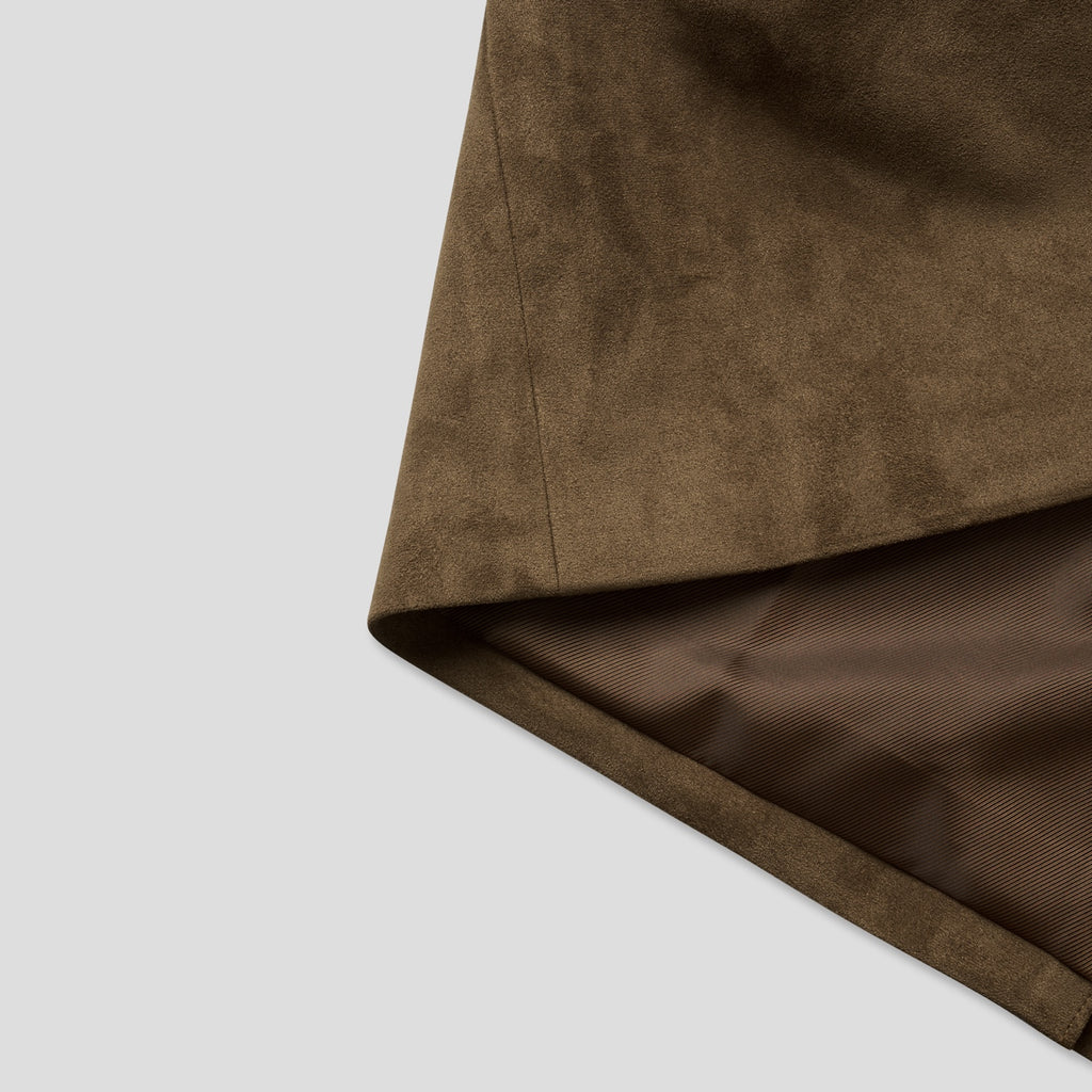 Blazer oversized in pelle scamosciata